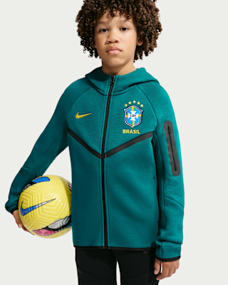 Brazil Tech Fleece Big Kids' (Boys') Nike Soccer Full-Zip Hoodie